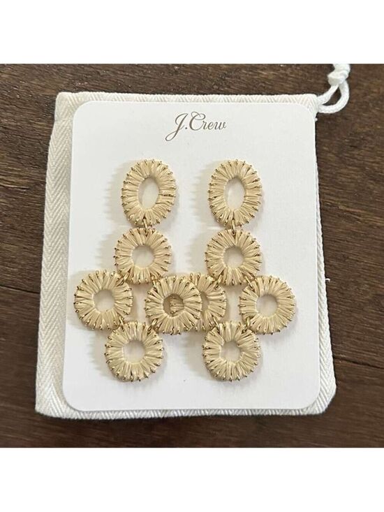 J. Crew Jewelry - J.Crew Raffia Statement Earrings-gold NWT